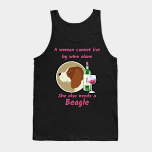 Funny Beagle and Wine Tank Top